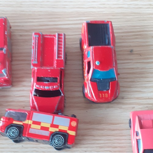 48A - Quantity of red cars including fire engines and more. Varying conditions from very good to playworn