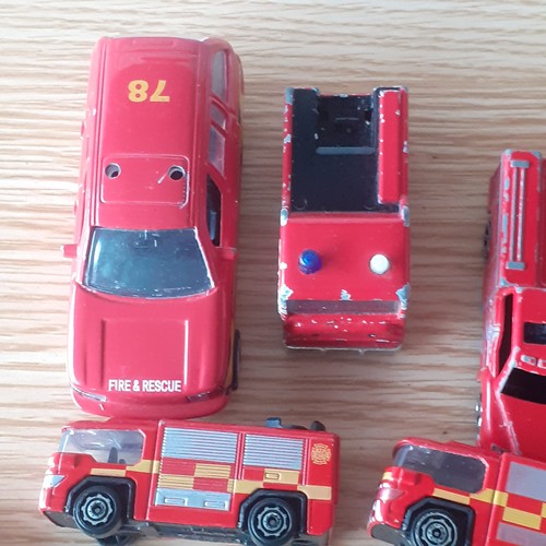 48A - Quantity of red cars including fire engines and more. Varying conditions from very good to playworn