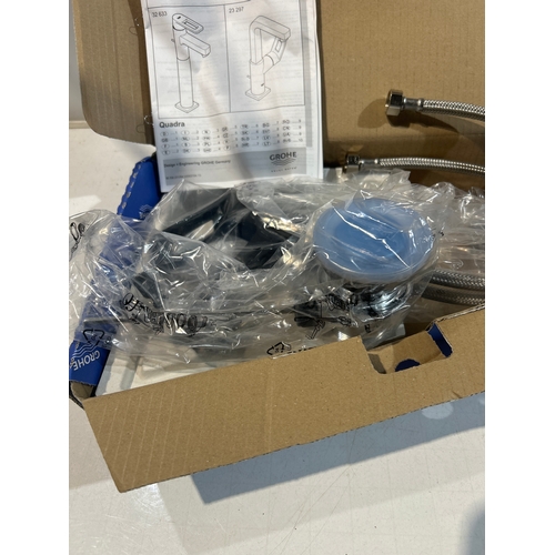 12 - Grohe “Quadra” Matt BlackMixer Tap with fittings and sink plug - brand new