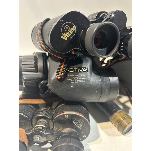 37 - Trio of Binoculars inc Activa, Ross and Viking