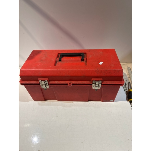 129 - Toolbox with large quantity of hammers, screwdrivers, pliers etc