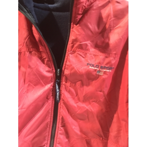 153 - Polo sport reversible Ralph Lauren red jacket - approx size small/medium