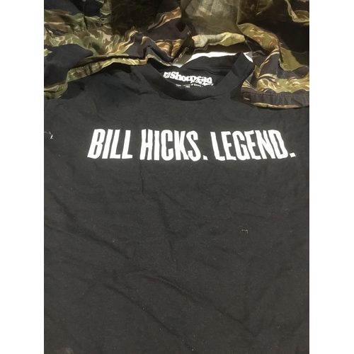 171 - Stan Ray usa size large camo style jacket plus shotdead Bill hicks .Legend tshirt medium