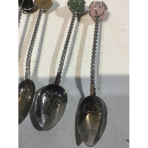 220 - Unusual gemstones brazil spoons