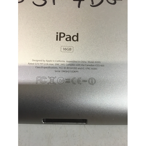 224 - White ipad a1395 tablet with plug and lead working