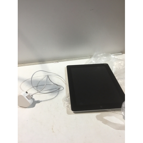 230 - Black ipad tablet a1458 with plug + leads working