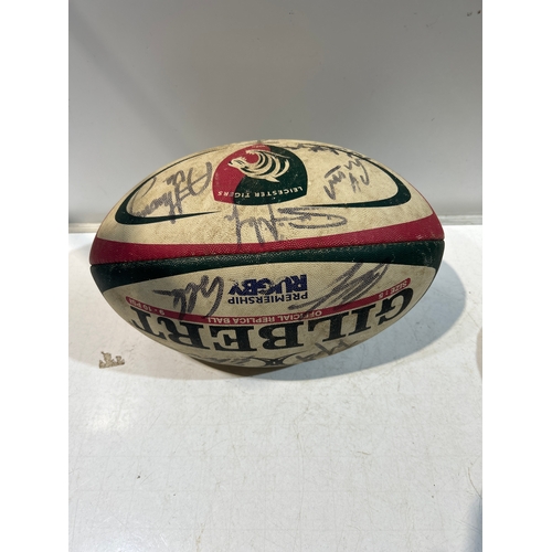 244 - Signed Leicester Tigers rugby ball