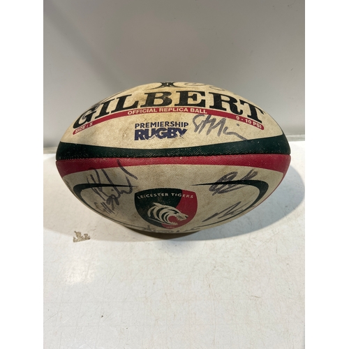 244 - Signed Leicester Tigers rugby ball