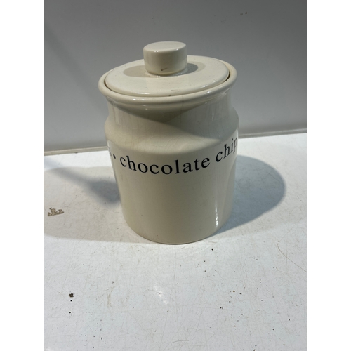 268 - Ceramic biscuit jar - 'wafers, chocolate, shortbread'