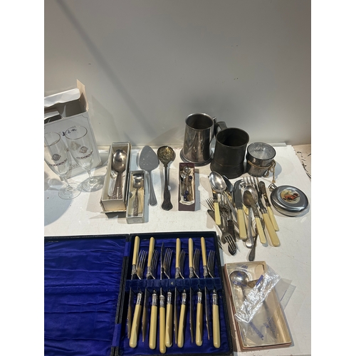 272 - Mixed Lot of Cutlery, Glasses and Mugs