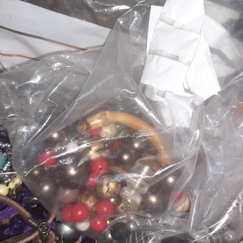 145A - Quantity of costume jewellery. Some unsorted and some in bags