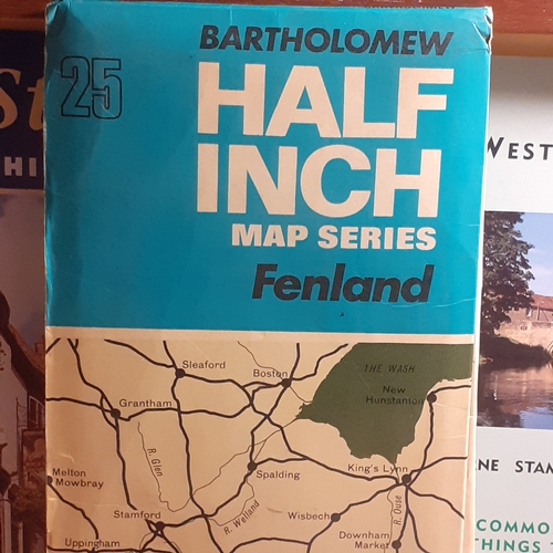 54A - Local interest. Bartholomew Half inch Fenland map with some tourist information booklets fro the 80s... 