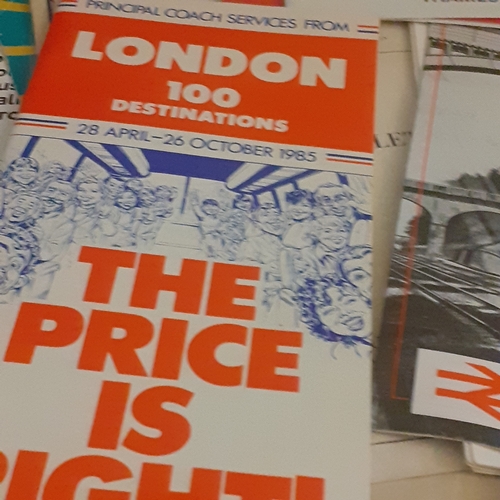 127A - London. Collectible bus/train timetables, vintage sightseeing and show programmes. Overall good cond... 