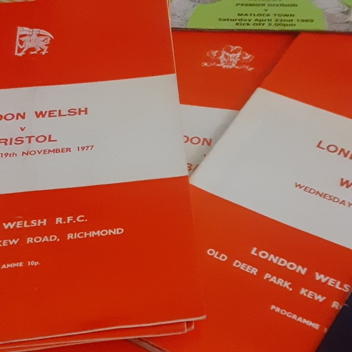 125A - Sporting programmes, mostly Rugby. Includes a souviner autograph programme from London Welsh tour of... 