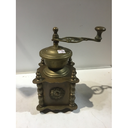 49 - Vintage brass coffee grinder