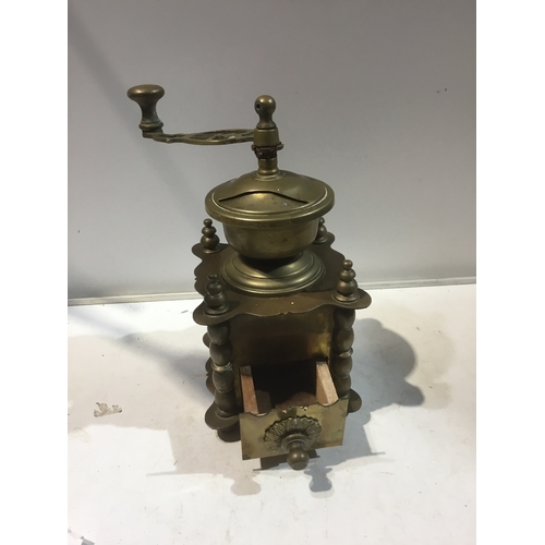 49 - Vintage brass coffee grinder