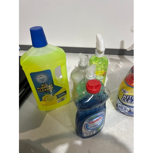 180 - Cleaning Lot with all purpose cleaner, spray kitchen cleaner, soap and pet freshner