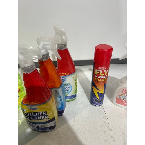 180 - Cleaning Lot with all purpose cleaner, spray kitchen cleaner, soap and pet freshner