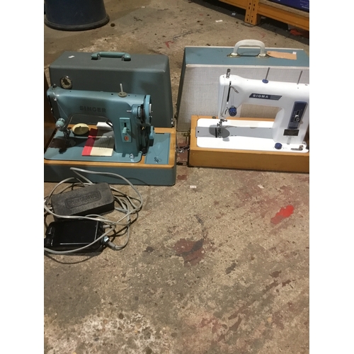 91 - Pair sewing machines; singer and sigma as untested