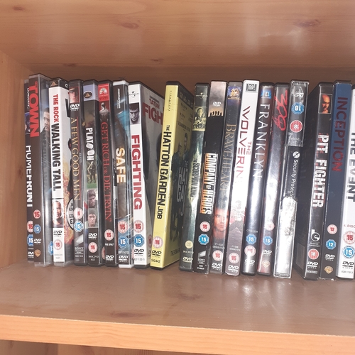 118A - Shelf of DVDs. Mixed genre and some complete series. All good condition