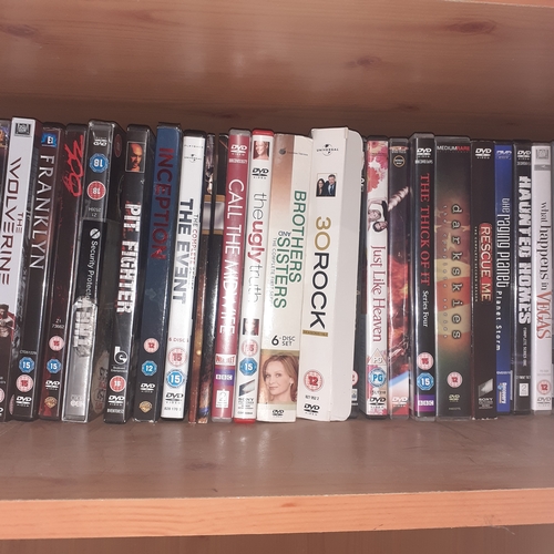 118A - Shelf of DVDs. Mixed genre and some complete series. All good condition