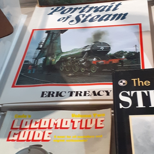 143A - Collection of books on steam and railway. Mix of hardback and paperback. Books mainly good readable ... 