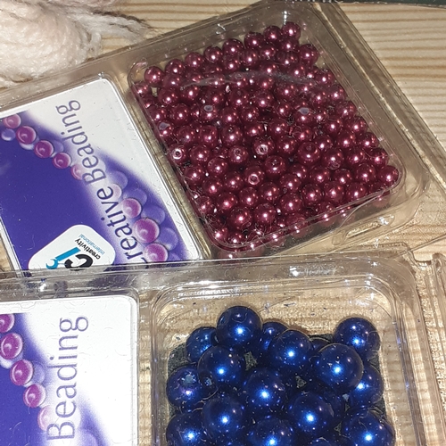 149B - Embroidery wool and craft beads. Stranded wool by Tilleys of London and several unopened packets of ... 