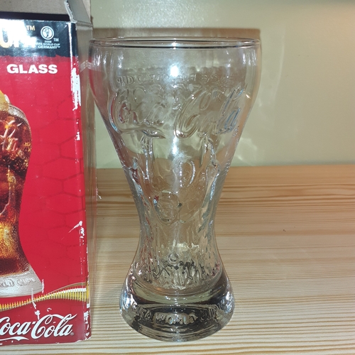 150A - Fifa World Cup Coca Cola glass. Glass looks unused - box is worn condition