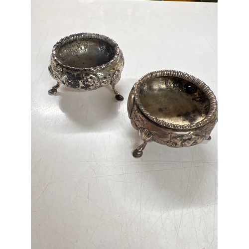 50A - Vintage Victorian sold silver 925 salt vessels - total weight 127g