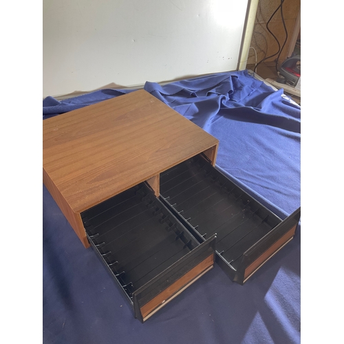 53 - Vintage 2 drawer storage cabinet for VHS tapes