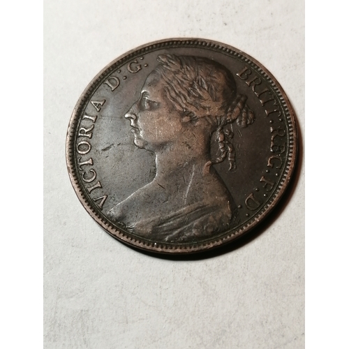 28A - COINS : 1892 Victorian penny in very fine condition (scarce date)