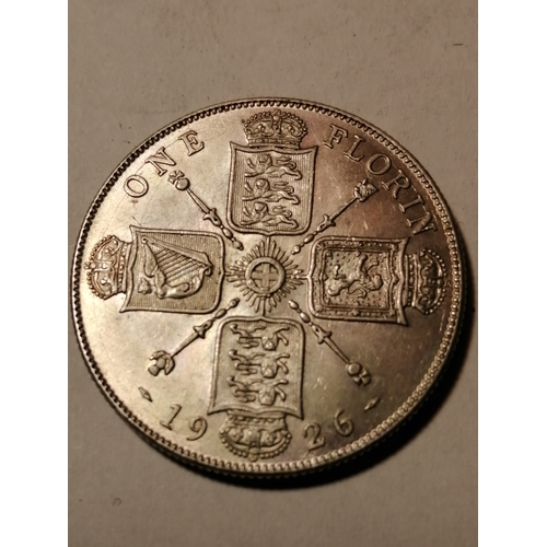 36A - COINS : 1926 florin in extremely fine condition or better