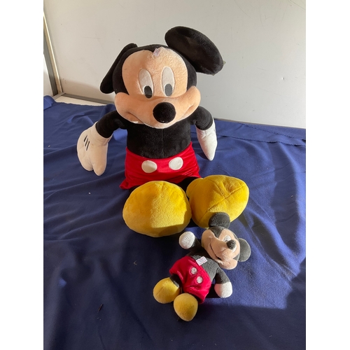 67 - Large Micky mouse plush toy genuine Authentic original Disney store and one small Mickey Mouse