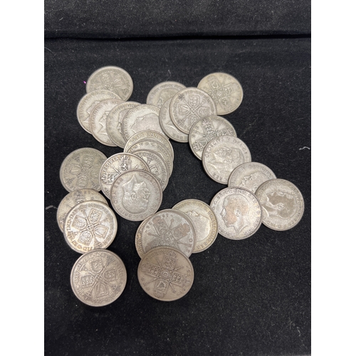 69A - Quantity of English silver florin coins - various dates - total weight 310g