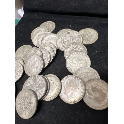 69A - Quantity of English silver florin coins - various dates - total weight 310g