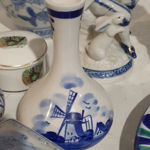 28 - Blue and White China lot including Delft, Old Willow, Elseva from Holland and more. No damage