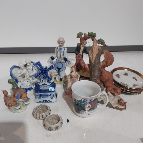 104A - Selection of collectible ornaments. Includes Polish made Chodziez Rolls Royce Silver Ghost mug, Blue... 