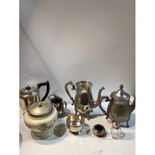 21 - Collection of silver plated items inc teapots