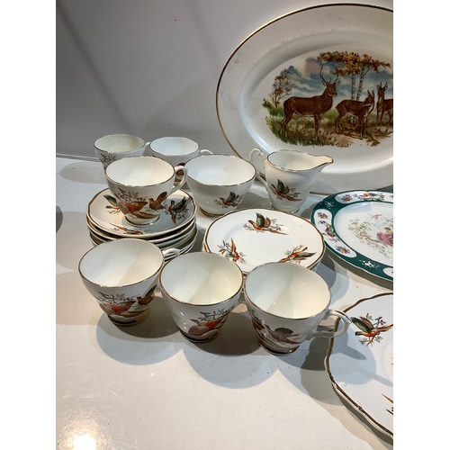 25 - Collection of Pheasant themed Crockery & tableware