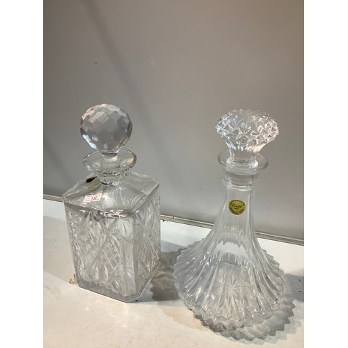 32 - Pair of cut glass decanters