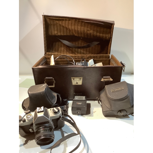 55 - Chinon CS camera & Yashica camera along with other accessories