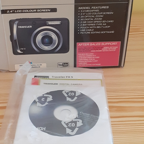 461A - Traveler FX5 Digital camera. In original packaging, complete with SD card, instructions and disc. Ne... 