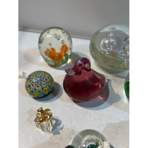 100 - Quantity of glass paperweights - some large and animal themed