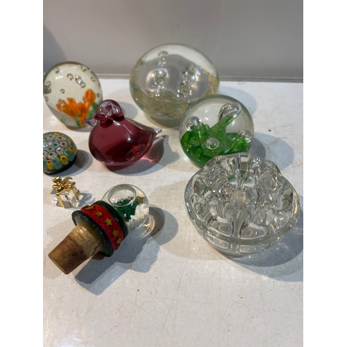 100 - Quantity of glass paperweights - some large and animal themed