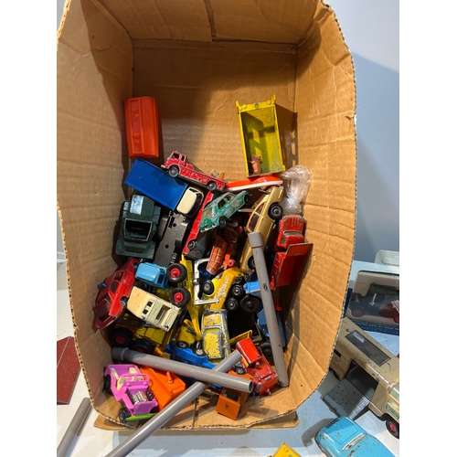 124 - Large quantity of played with die cast vehicles