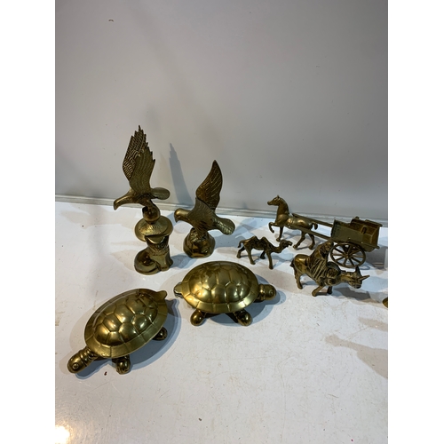 145 - Quantity of brass animals - inc elephant & camels