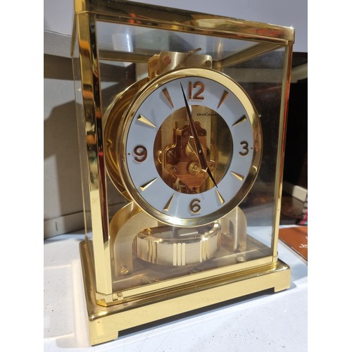 80 - Jaeger Le Coultre Atmos classic clock with original box & case and the paperwork