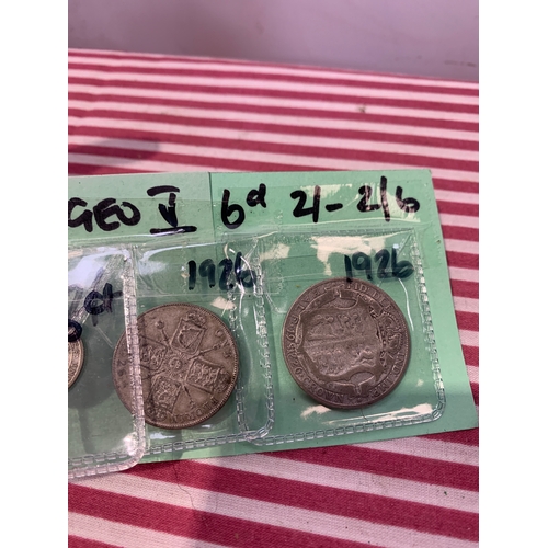 441 - 1926 George V coins inc six pence, Florian and half crown