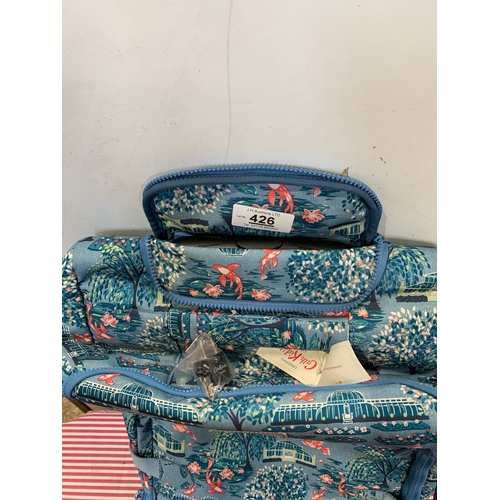 457 - Brand new Cath Kidston travel bag on 4 wheels approix 45cm x 35cm x 16cm and a small leather Beldray... 