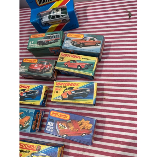 467 - 10x collectible Matchbox superfast vehicles with original boxes